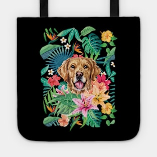 Tropical Golden Retriever 2 Tote