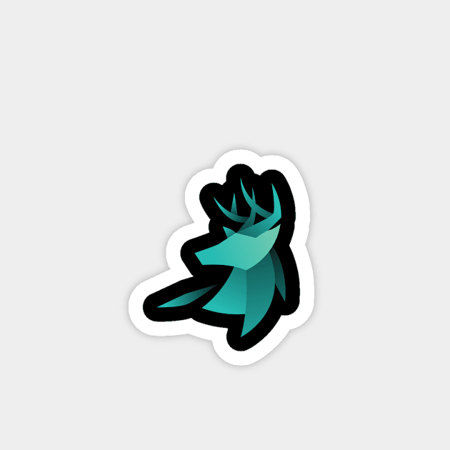 lowpoly deer design Magnet by Aksa Inov