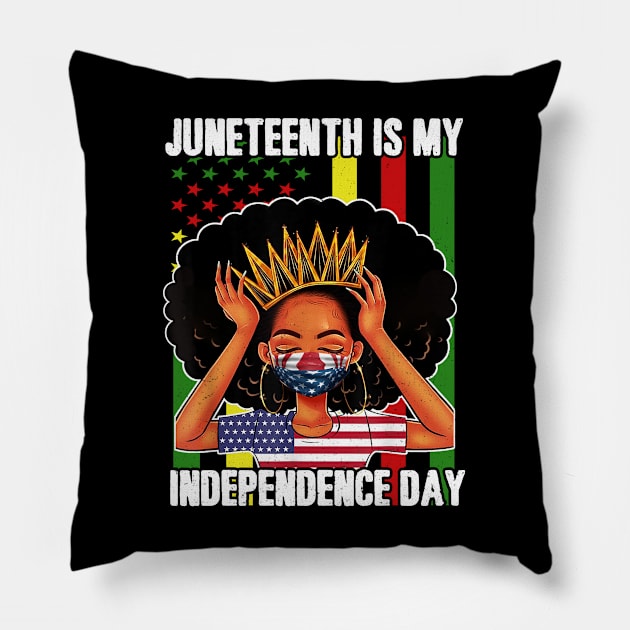 Juneteenth Is My Independence Day Black Women Afro Melanin Pillow by joneK