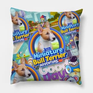 Miniature Bull Terrier Puppy Pillow