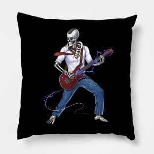 Skeleton Metal Music Guitarist Pillow