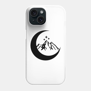 Crescent Moon and Mountains Phone Case