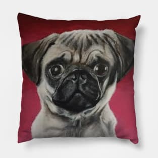 Pug Puppy Portrait Pillow