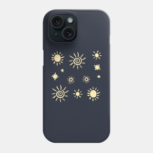 Summer Sun Doodles in pale yellow Phone Case