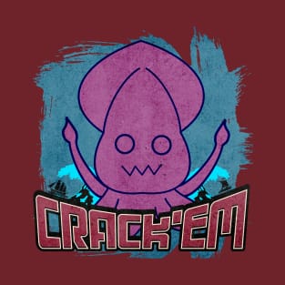 Purple Squid Crack'em, Epic Funny Pun Monster Attack T-Shirt T-Shirt