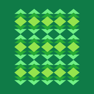 Modern Triangles in Green T-Shirt