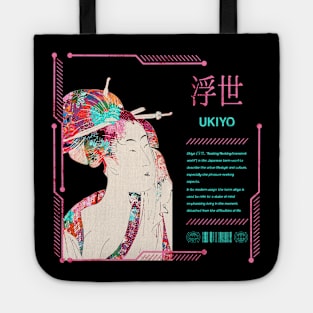 Japanese Retro Saying Ukiyo-e Vintage Geisha Traditional Kanji Character 644 Tote