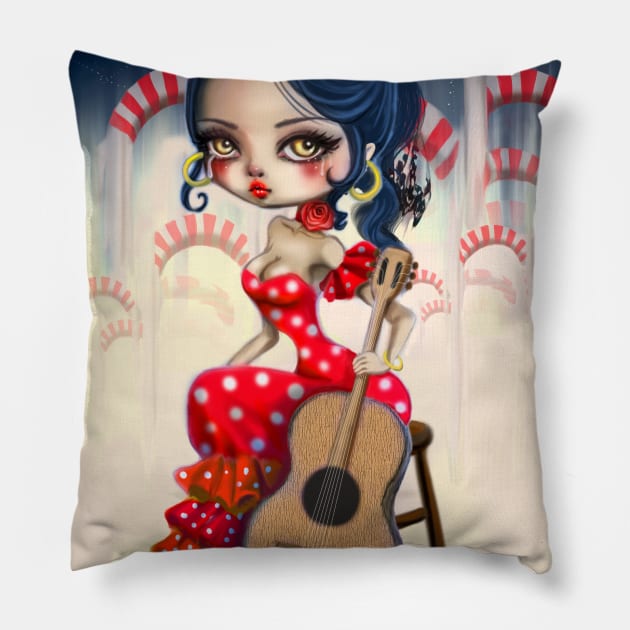 flamenco dancer Pillow by mapetitepoupee