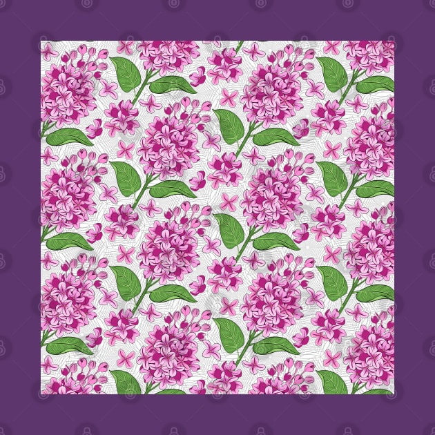 Pink Lilac Flowers Pattern by Designoholic