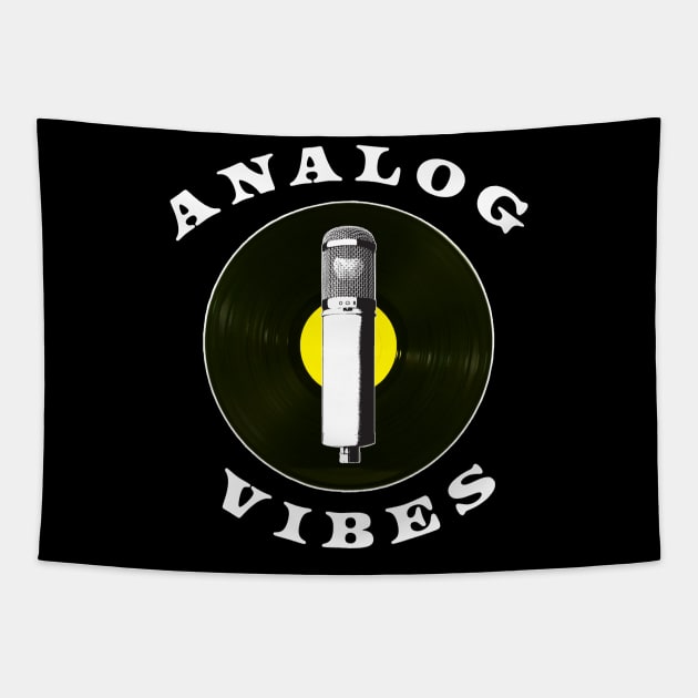 Analog Vibes Yellow Vinyl Record T-Shirt Tapestry by Analog Designs