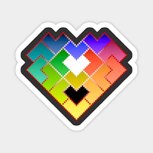 Hearts Together As One Pixel Magnet