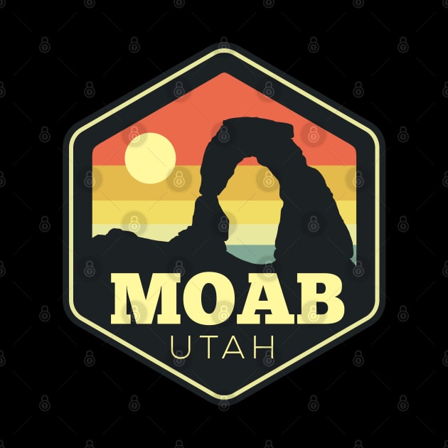 Moab Arches Hexagon Outdoors Badge by DetourShirts