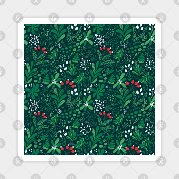 Christmas holiday pattern Magnet by kostolom3000