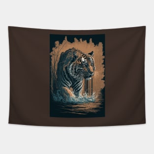 The Majestic Tiger of the Water Tapestry