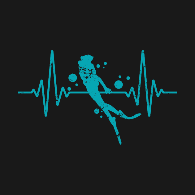 Retro Heartbeat Scuba Diver by shirtsyoulike