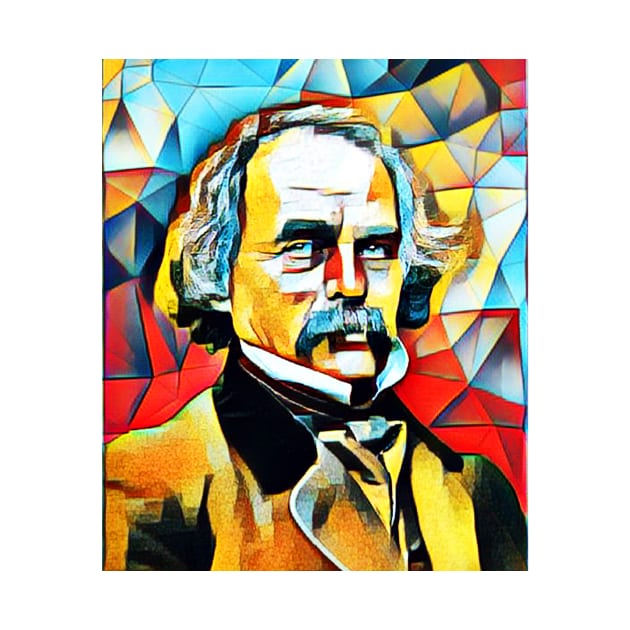 Nathaniel Hawthorne Abstract Portrait | Nathaniel Hawthorne Abstract Artwork 15 by JustLit