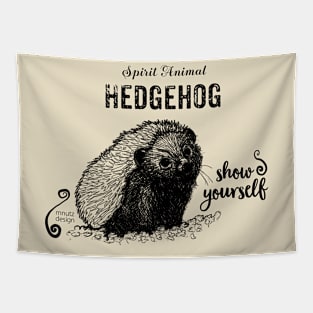 Spirit animal Hedgehog black Tapestry