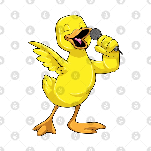 Duck as Singer with Microphone by Markus Schnabel