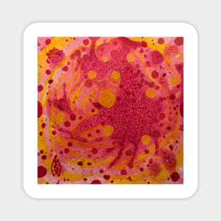 Yolk big bang splatter abstract Magnet