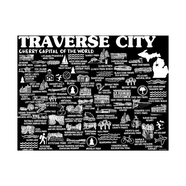 Traverse City Map by fiberandgloss