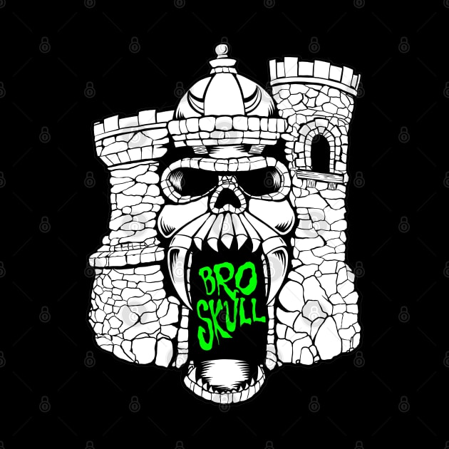 Broskull Logo V.2 White Castle with Slime Green Letters by CastleBroskull