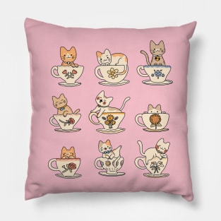 Cats and Tea Pillow