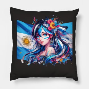 Kawaii, Anime Girl, Argentina | Catsie Cat Pillow