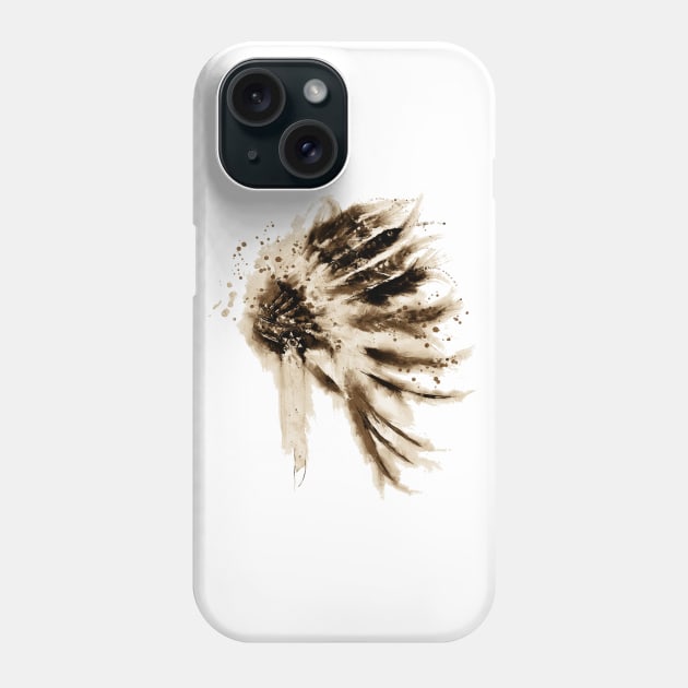 Native American Headdress In Sepia Phone Case by Marian Voicu