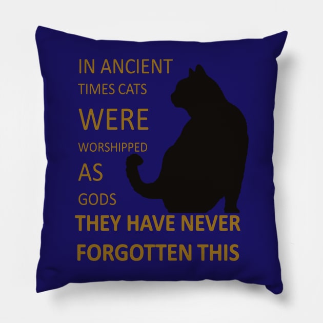 In Ancient Times Cats Were Worshipped As Gods v2 Pillow by taiche