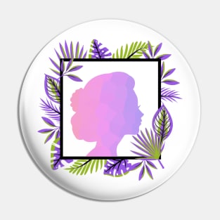 PRETTY Woman Purple Portrait Pin