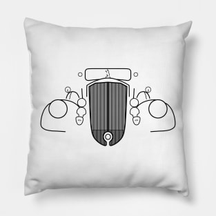 Pierce Arrow 1930s classic car outline black Pillow