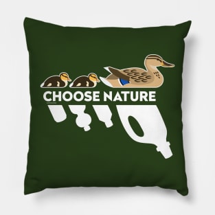 Choose Nature (dark background) Pillow