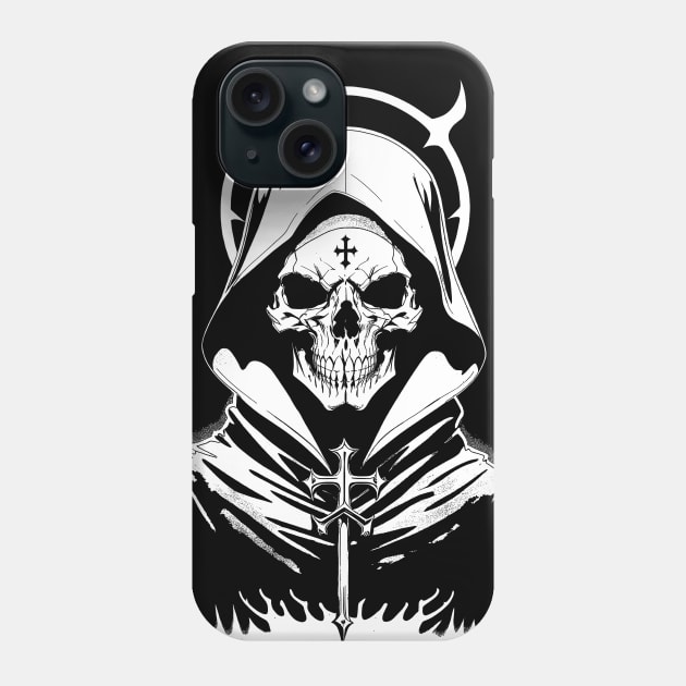 Skull Demon BW Phone Case by DeathAnarchy