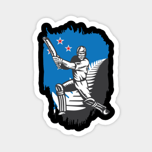 New Zealand Cricket Player Batsman Design Magnet