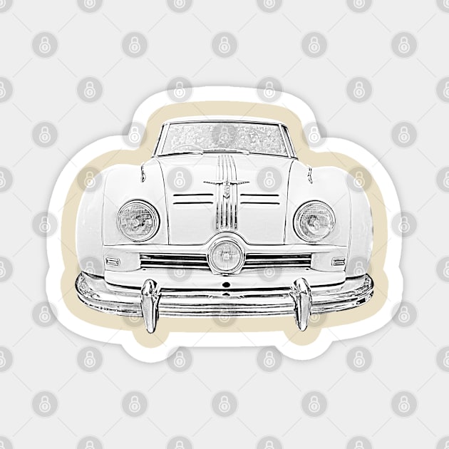 Austin A90 Atlantic 1950s classic car monochrome Magnet by soitwouldseem