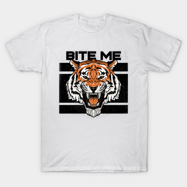 Discover Bengal Tiger Bite Me Vintage Retro - Bengal Tiger - T-Shirt