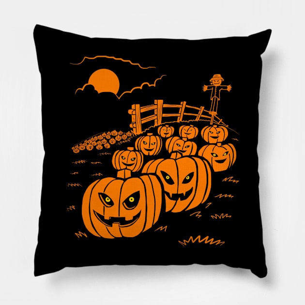 Jack-O-Lantern Hill Pillow by ChrisPchicken07