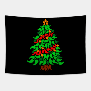 Chili Pepper Holiday Tree Tapestry