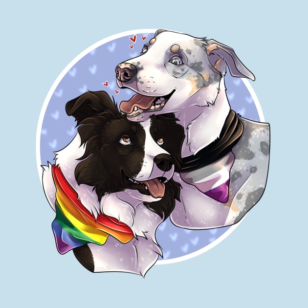 Asexual Pride - Border Collies by Fox & Roses