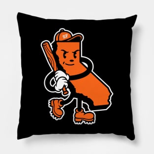 Bay Area 'San Francisco Baseball State' Fan T-Shirt: Hit It Out of the Park with NorCal Style and Mascot Charm! Pillow