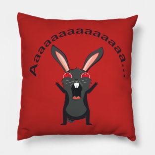 Black rabbit screaming Pillow