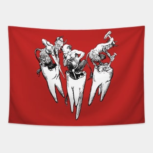 A Devilish Toothache Classic Illustration Tapestry