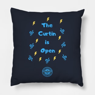 The Curtin is Open Pillow