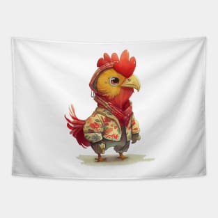 Watercolor Chinese Zodiac Year of the Rooster Tapestry