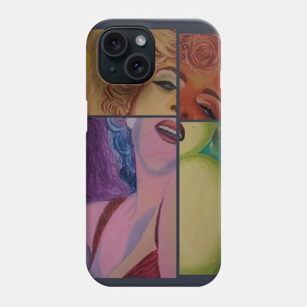 Portrait of Marilyn in Pieces Phone Case by Agatinadas