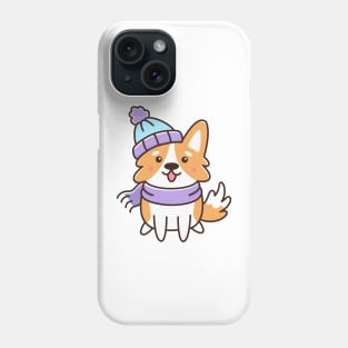 Winter corgi dog Phone Case