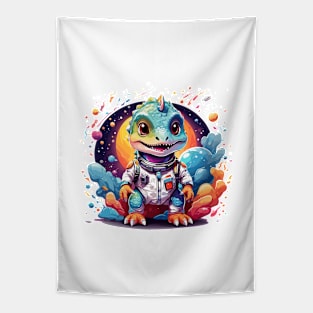 dinosaur astronaut in space Tapestry