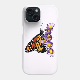 Monarch Butterfly on Purple Asters Phone Case