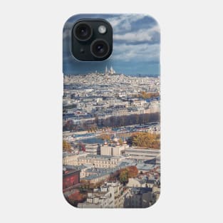 Paris city view to Sacre Coeur Phone Case