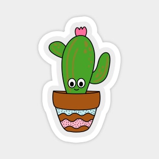 Cute Cactus Design #283: Cute Saguaro In Terra-cotta Pot Magnet